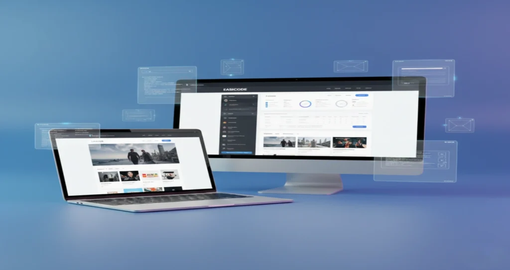 custom website development dashboard web design and SaaS admin interface.