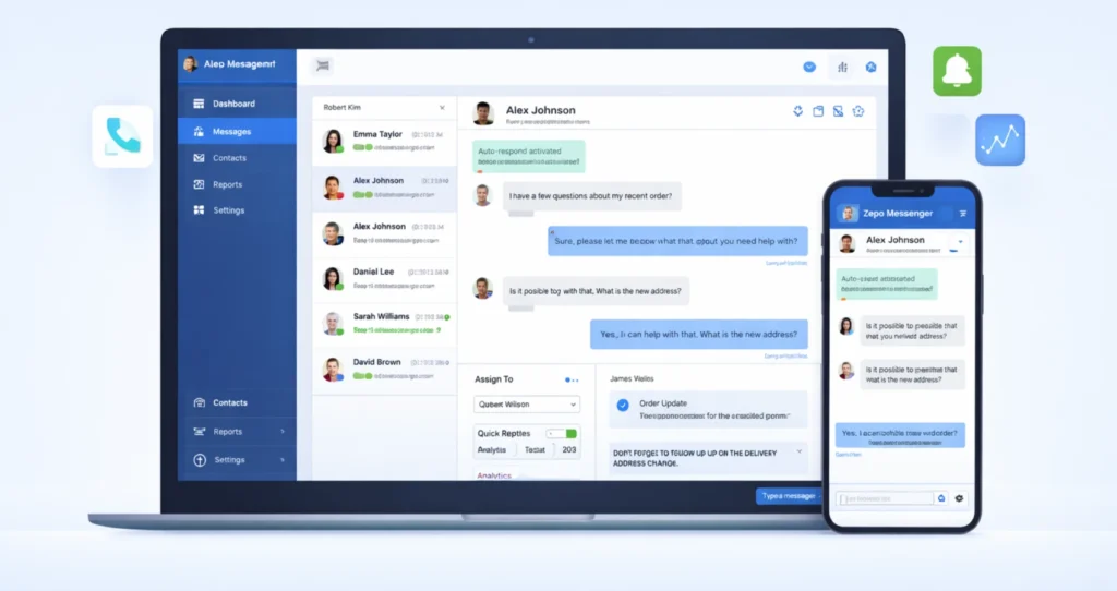 WhatsApp Automation Software dashboard for centralized business communication
