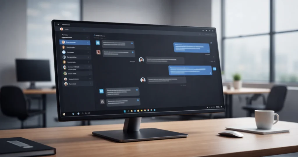 desktop messaging software interface for secure Windows communication